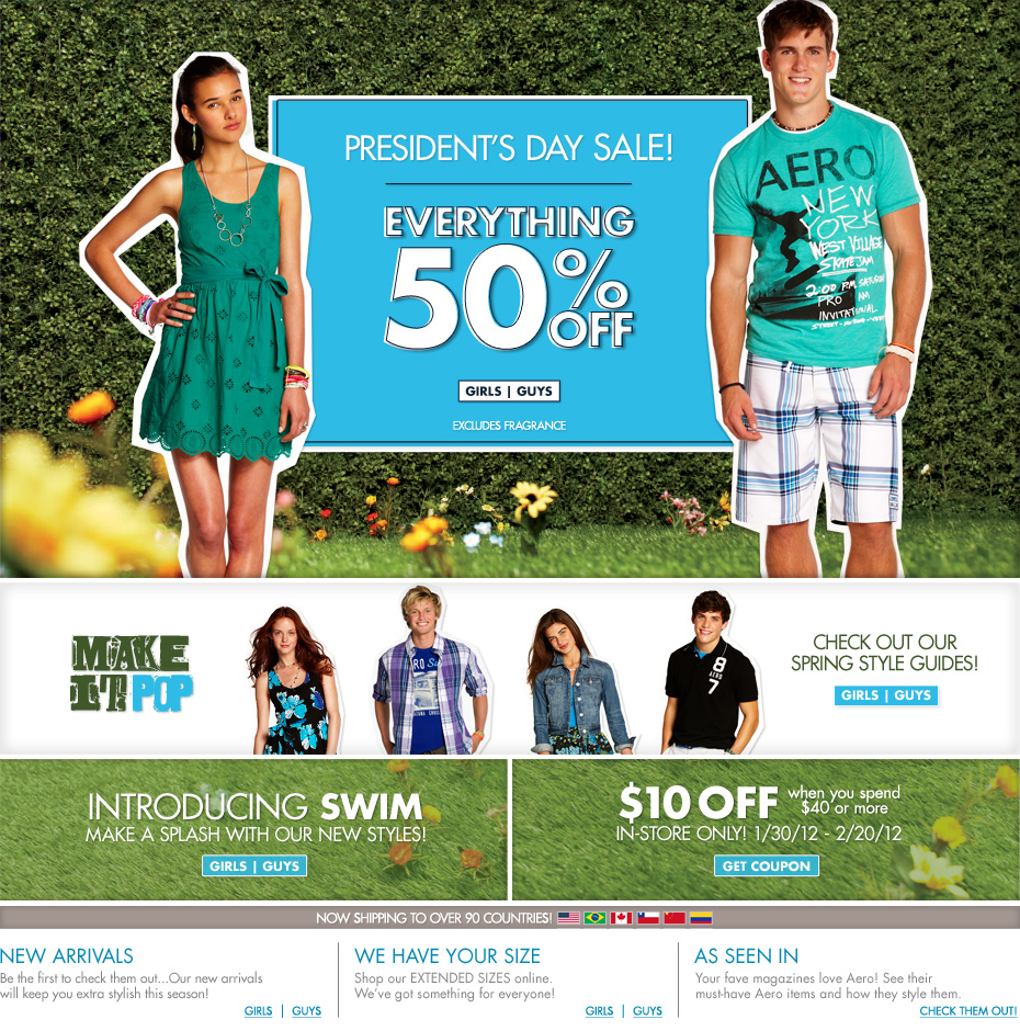 Does Aeropostale have coupons on its website?