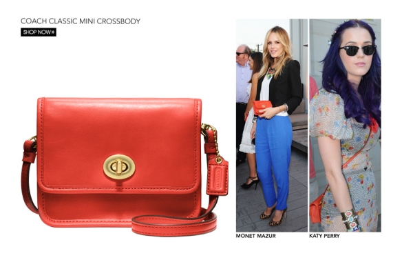 Emma Roberts toting a cute red Coach Legacy leather 'Penny' shoulder purse